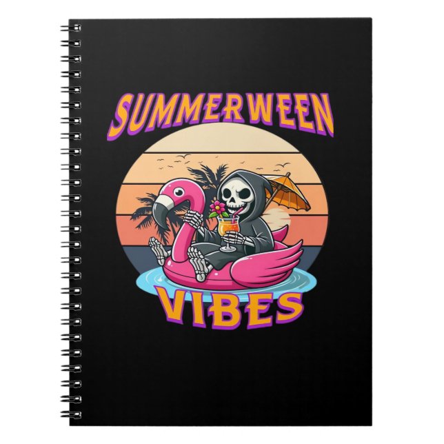 Carnet Char de Flamant rose Summerween Vibes Grim Reaper  (Devant)