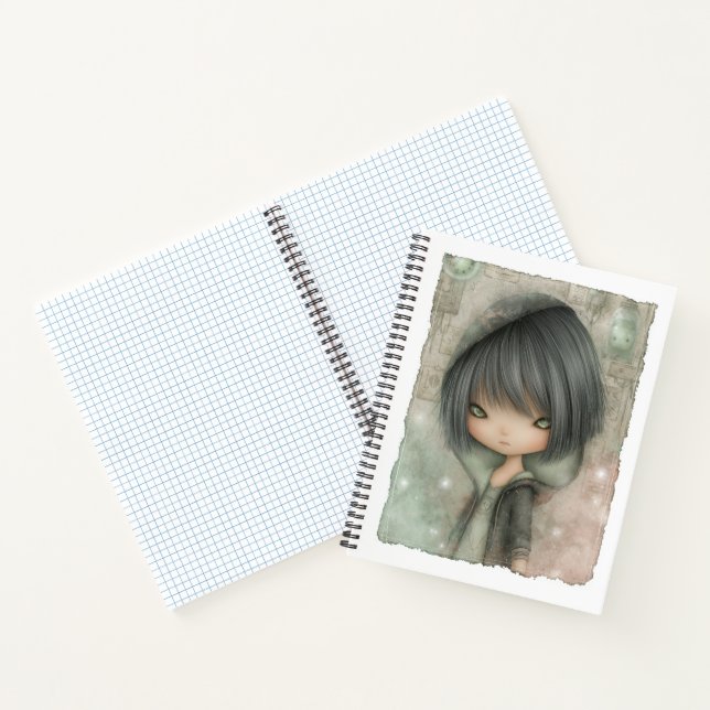 Carnet Charbon Grège Acier Vert Mousse Gothique Po (Intérieur)