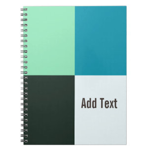 Carnet Charbon Ivoire Personnalisable Turquoise bleu turq