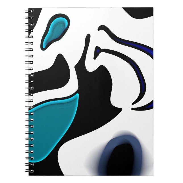 Carnet Charge de profondeur : noir, blanc et bleu Abstrai (Devant)