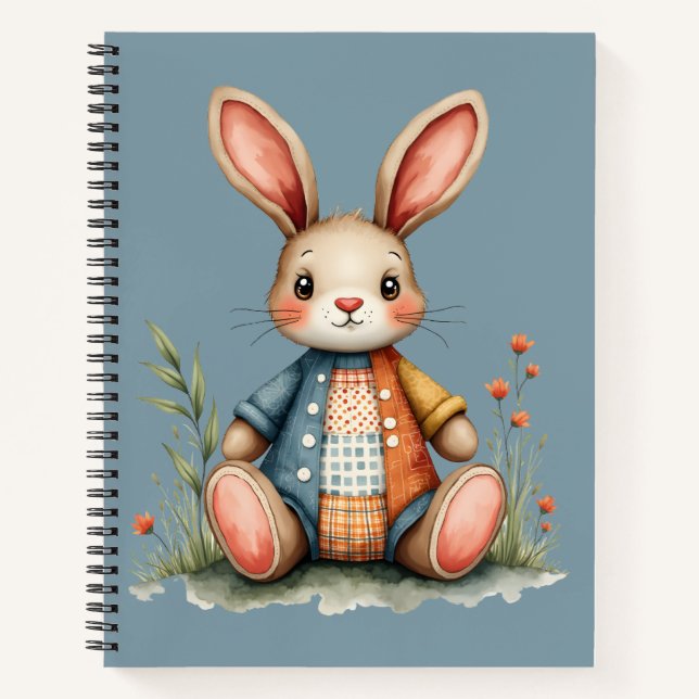 Carnet Chariot de lapin de chaume en gros bois (Devant)