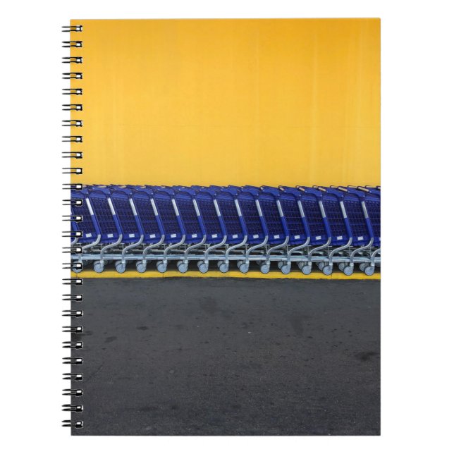 Carnet Chariots d'épicerie bleu arrangés (Devant)
