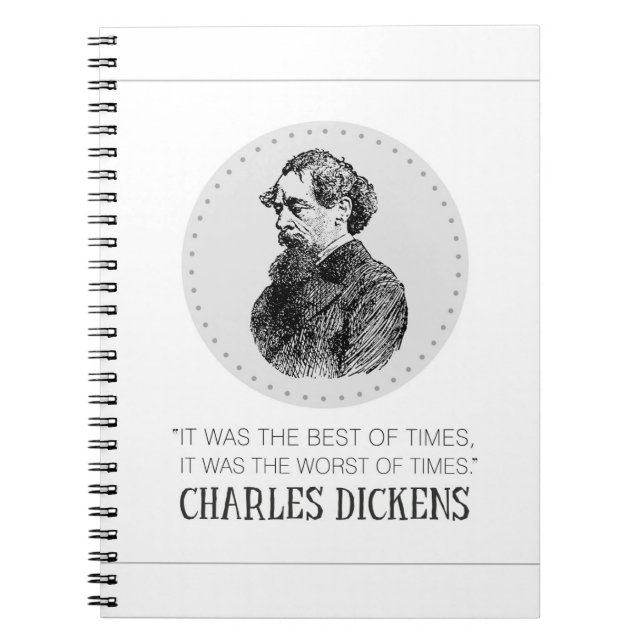 Carnet Charles Dickens Portrait et Citation (Devant)