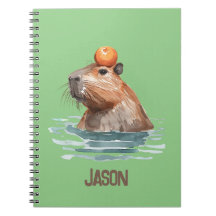 Charmant Capybara Mignon avec Orange et Nom des En