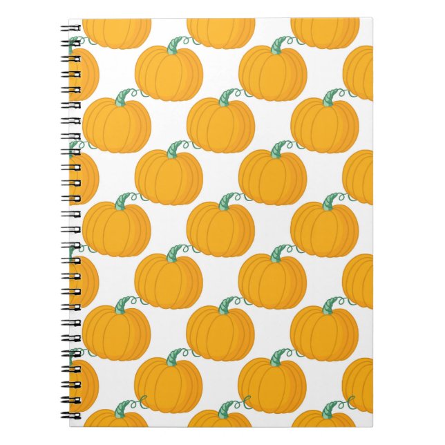 Carnet Charme citrouille : Motif Vintage à main. (Devant)