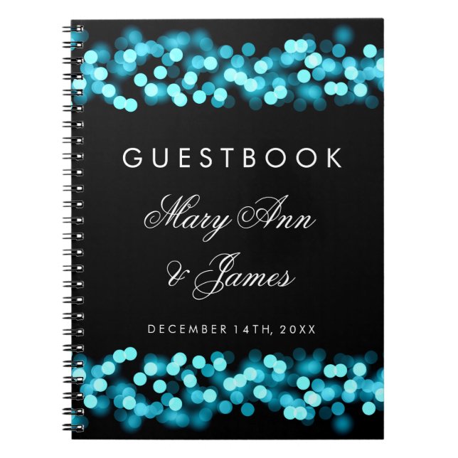 Carnet Charme de Hollywood de turquoise de Guestbook de (Devant)