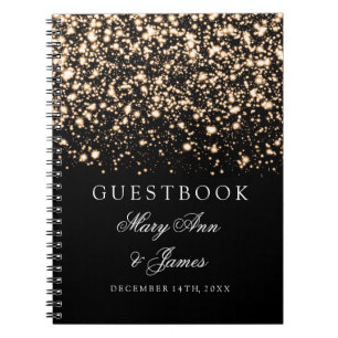 Carnet Charme de minuit d'or de Guestbook de mariage