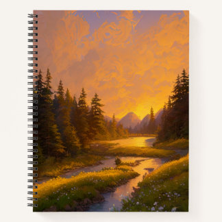 Carnet Charme du coucher de soleil d'or