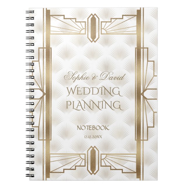 Carnet Charme Gold Great Gatsby Art Déco Wedding planner (Devant)