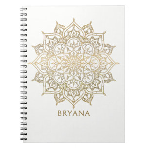 Carnet Charme moderne de charme chic blanc de mandala