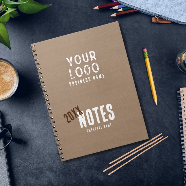 Carnet Charme rustique personnalisé Papier Kraft affaires (Créateur téléchargé)