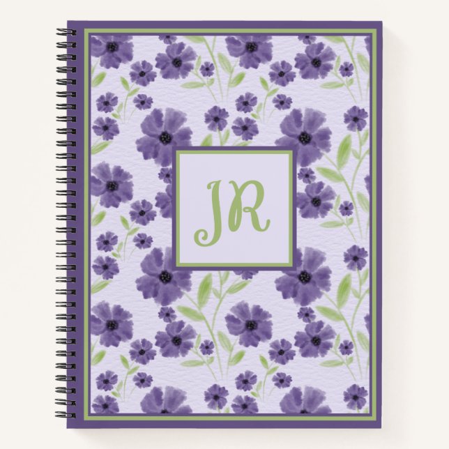 Carnet Charming Purple Green Florogram Imprimer (Devant)