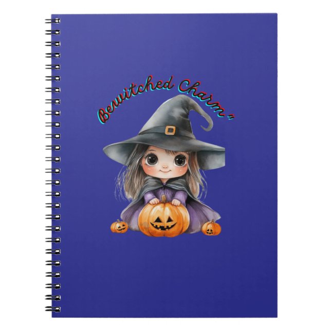 Carnet Charming Witch Girl Halloween Décor avec Citrouill (Devant)