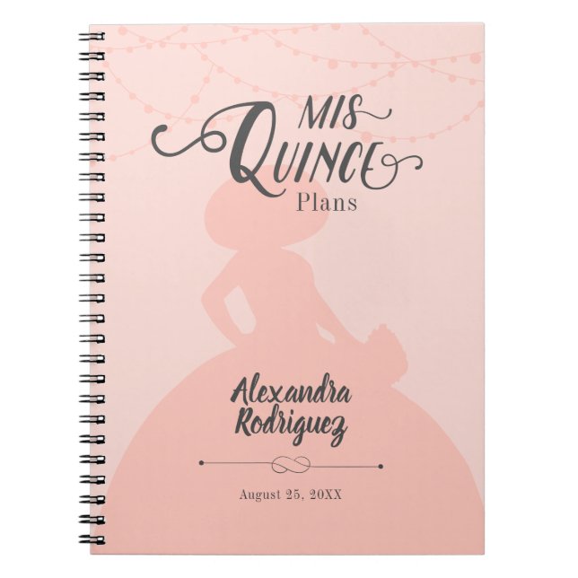 Carnet Charro rose pâle Silhouette Quinceanera (Devant)