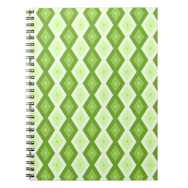 Carnet Chartreuse green diamond pattern (Devant)