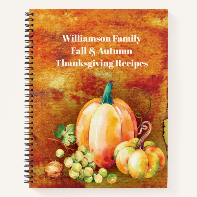 Carnet Chasse d'automne Famille Citrouille Thanksgiving R (Devant)