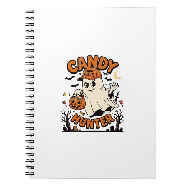 Carnet Chasseur de bonbons Halloween Fantôme Citrouille S (Devant)
