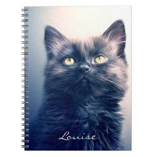 Carnet Chat à cheveux longs noir