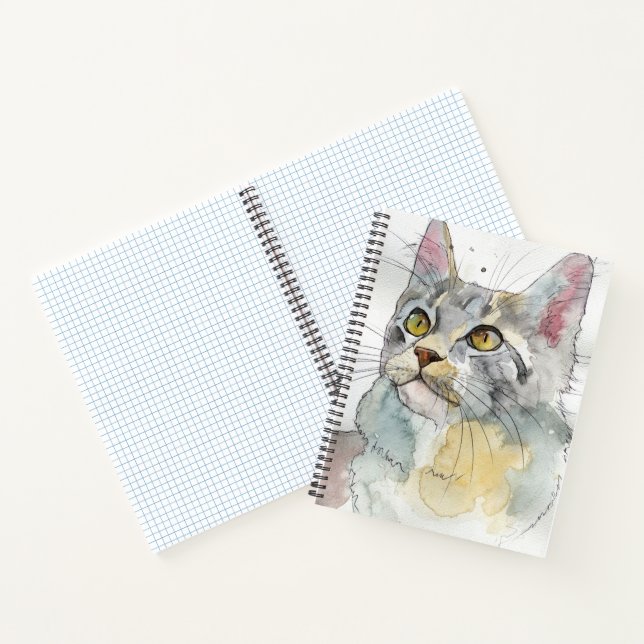 Carnet Chat à l'aquarelle (Intérieur)