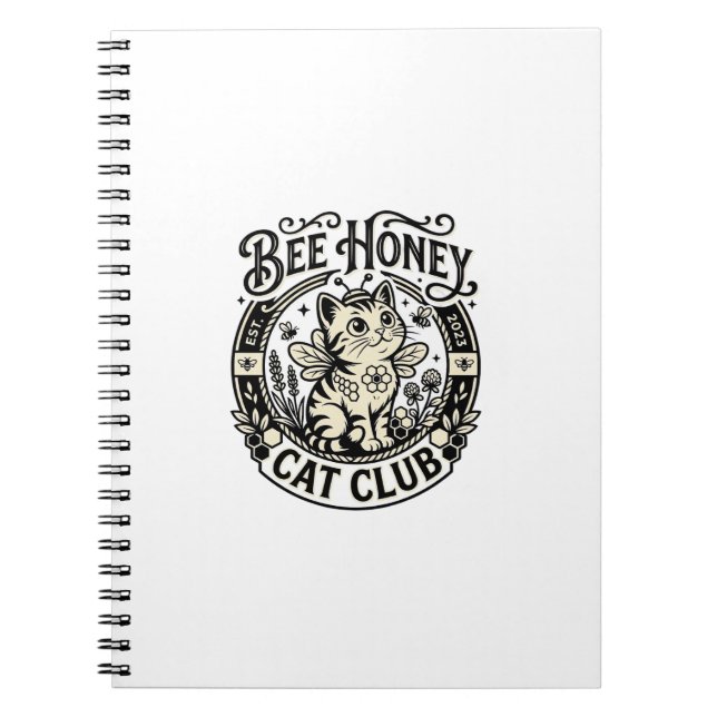 Carnet Chat abeille miel drôle Graphique - Club Chat abei (Devant)