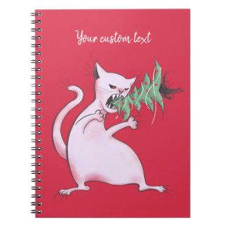 Carnet Chat amusant Noël Arbre de Manger vacances