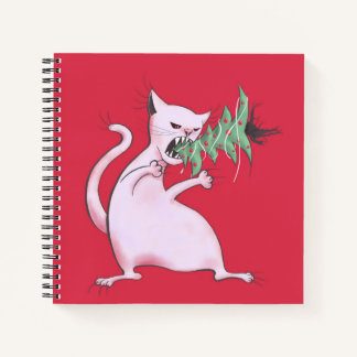 Carnet Chat amusant Noël Arbre de Manger vacances