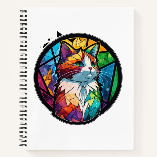 Carnet Chat Animal Portrait Vitrail Faune Animaux Animaux (Devant)