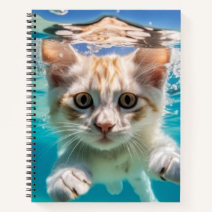 Carnet Chat Animaux Animaux Amusants Jouer À L'Eau En Ple