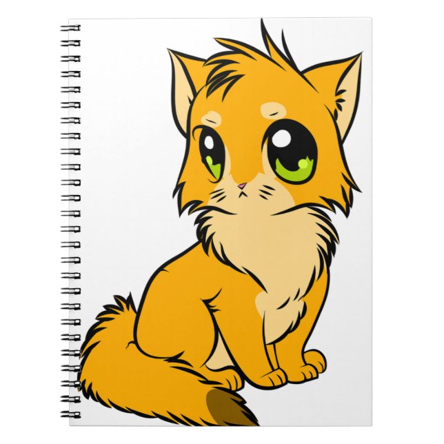 Carnet Chat Anime Cute Kitten Figure Line Art (Devant)