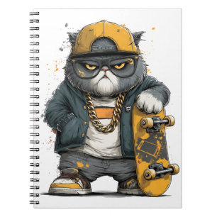 Carnet Chat anthropomorphique cool en Hip hop Attire