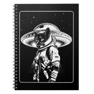 Carnet Chat Astronaute Alien UFO Science-Fiction