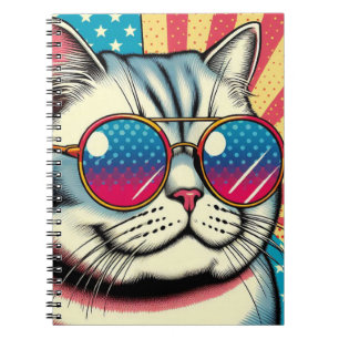Carnet Chat avec des lunettes