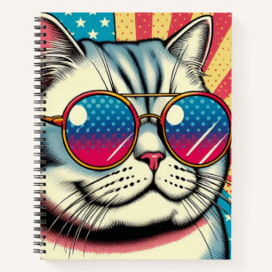 Carnet Chat avec des lunettes