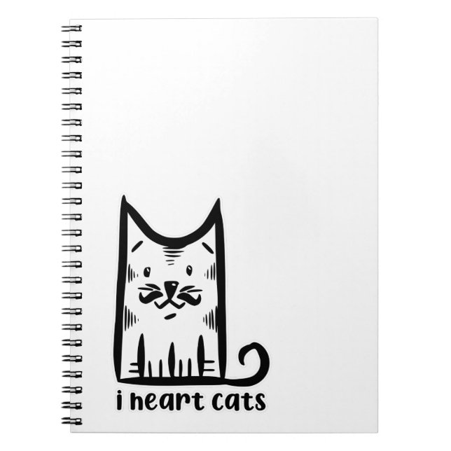 Carnet Chat avec une moustache élégante, j'adore les chat (Devant)