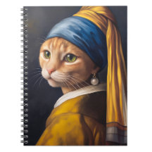 Chat avec une oreille de perle | Funny Vermeer Par