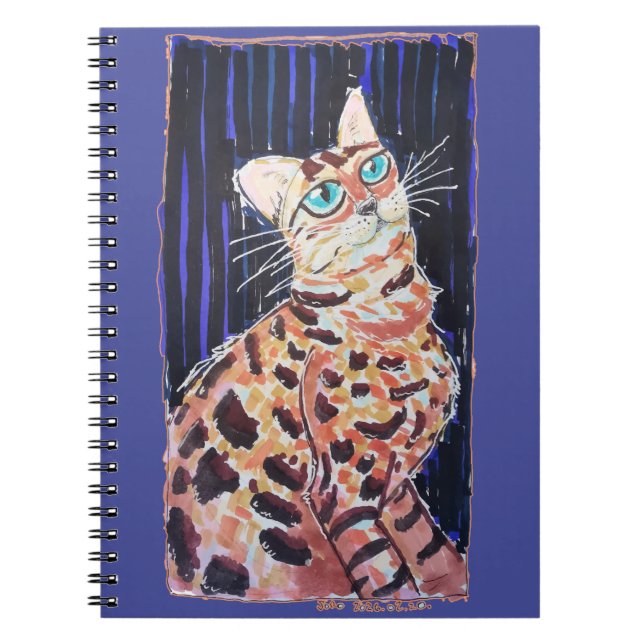 Carnet Chat Bengal Néo-Noir (Devant)