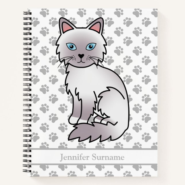 Carnet Chat Birman point lilac / Ragdoll & Texte personna (Devant)