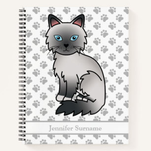 Carnet Chat Birman / Ragdoll Point Bleu / Texte personnal