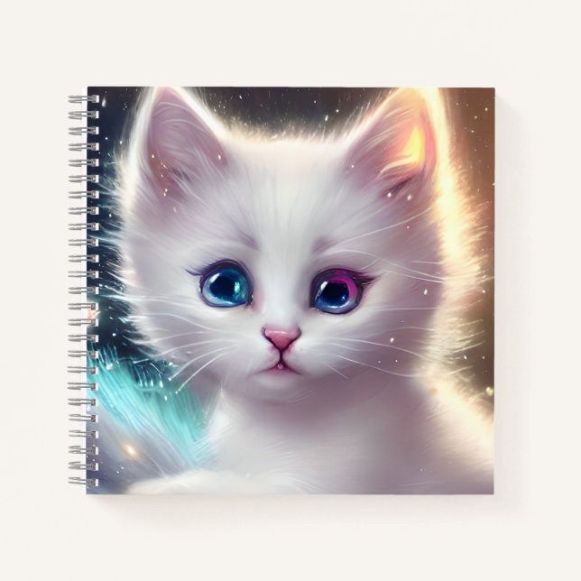Carnet Chat blanc bouffé d'Imaginaire (Devant)