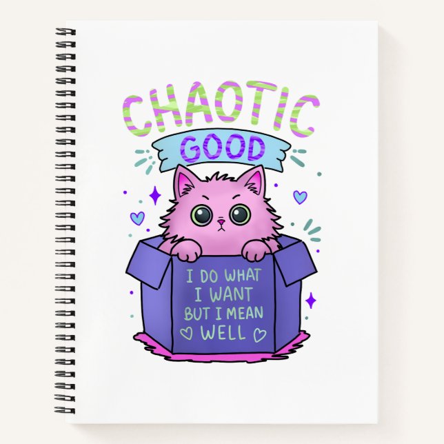 Carnet Chat Bon Chaos | Je Fais Ce Que Je Veux (Devant)