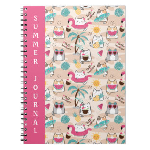 Carnet Chat Bonjour Summer Beach Kitty Vacances