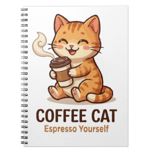 Carnet Chat Café Espresso Toi-Même Mignon Chat