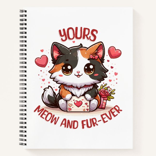 Carnet Chat calico adorable pour la Saint-Valentin  (Devant)