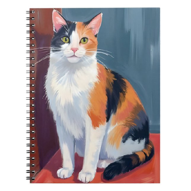 Carnet Chat calico | Chou Pretty Kitty Chat Peinture à l' (Devant)