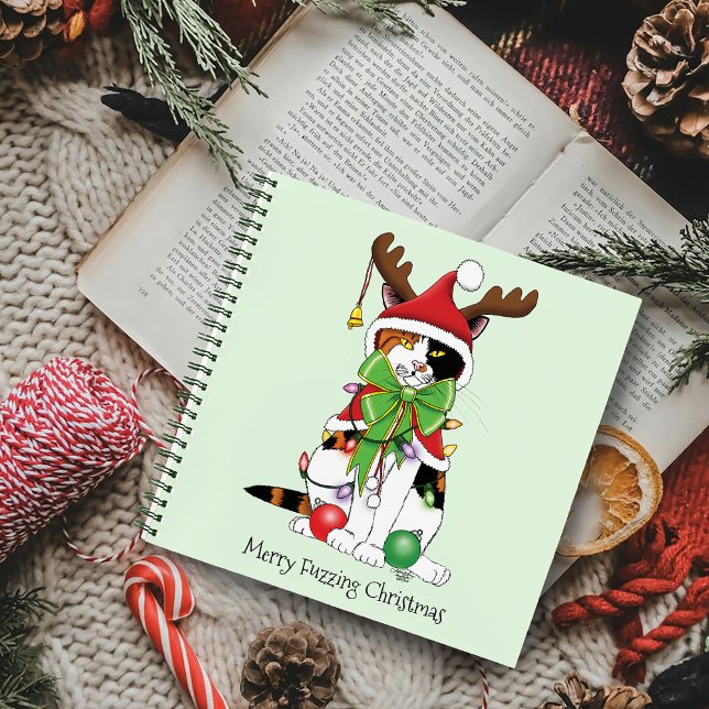 Carnet Chat Calico de Noël amusant (Créateur téléchargé)