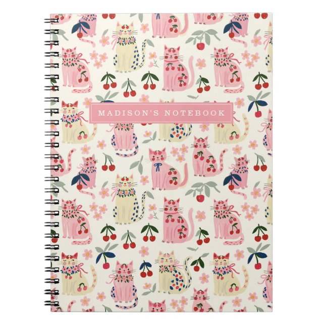 Carnet Chat Cerise Mignon (Devant)
