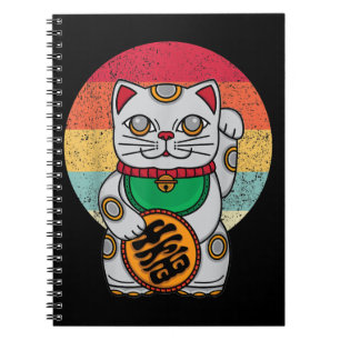 Carnet Chat chanceux japonais Maneki Neko Kawaii Koban Fe