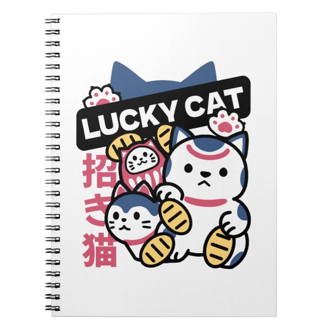 Carnet Chat Chanceux Maneki Neko – Chat de Fortune Japona (Devant)