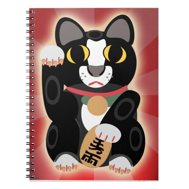 Carnet Chat chanceux Tuxedo Mignon Fortune Animal de comp (Devant)