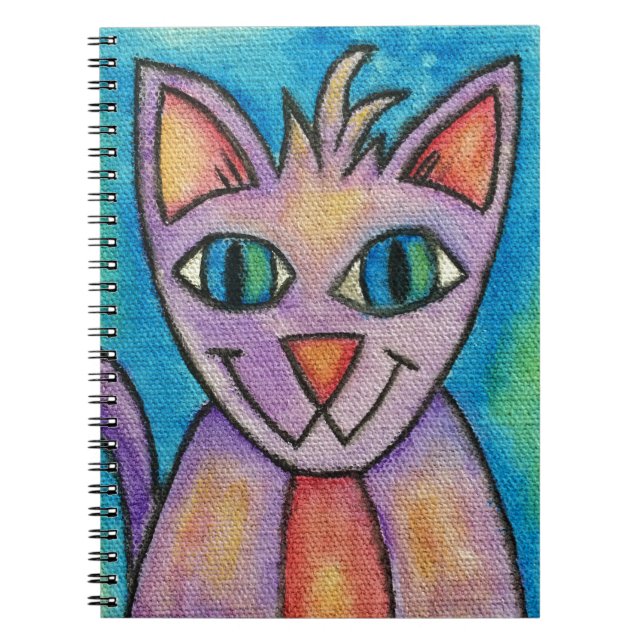 Carnet Chat Chaton Rose Violet (Devant)